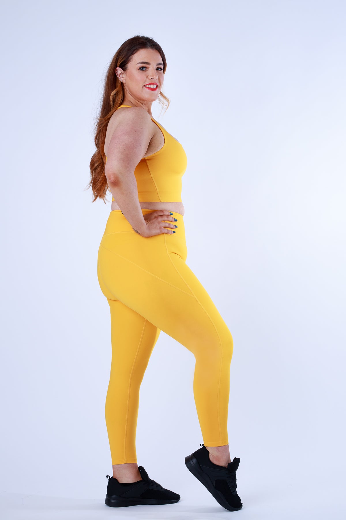 Lemon Yellow Women's Casual Leggings, Solid Color Colorful Ladies' Tig –  Heidikimurart Limited
